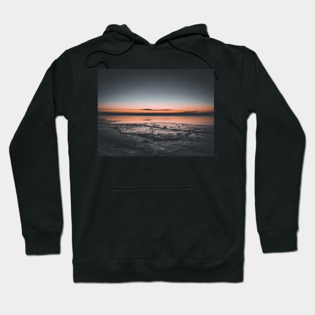 Dawn at an Icy Beach in Tracadie, New Brunswick Canada v3 Hoodie by Family journey with God